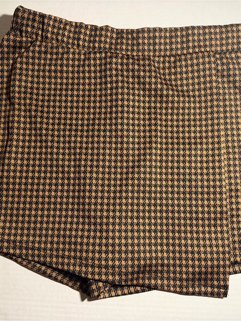 iris Brown and Black Houndstooth Skirt Waistband